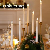 Bougies LED coniques sans flamme en cire véritable avec télécommande et minuterie, à piles, effet vacillant, sans fumée, bougies LED en forme de pilier