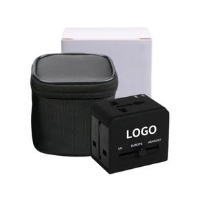 Hot Selling Travel <b>Adapter</b> <b>Plug</b> Custom Logo Worldwide Universal Multi Adapt 2 <b>USB</b> Power <b>Adapter</b> for Corporate - Product Image 1