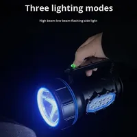 Projecteur LED multifonctionnel rechargeable haute puissance Lampe de camping portable longue portée Lumière puissante extérieure antidéflagrante