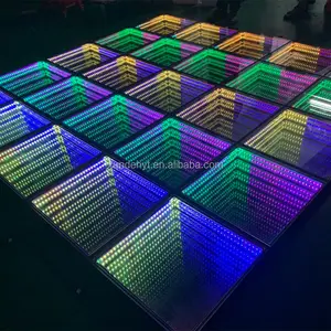 Painel de vidro temperado com luzes de palco para DJs e discos, painel magnético com efeito 3D, espelho infinito, LED para pista de dança e festas de casamento, 15W