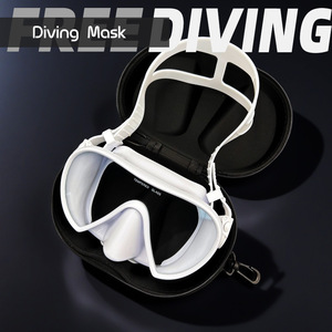 Masque de plongée sans cadre, verre trempé de 4,0 mm, vue large à 180°, sports nautiques, universel, avec étui de transport - Product Image 3