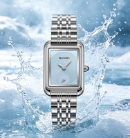 Montre à quartz pour femmes SKMEI 2670, boîtier carré en alliage de zinc or rose, bracelet en acier inoxydable, étanche 30 m, montre-bracelet élégante pour femmes