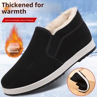 Scarpe Casual in Stile Pechino per Uomo, Invernali con Fodera in Pile, Calde, in Cotone, Suola Morbida, Slip-on per Anziani, Imbottite