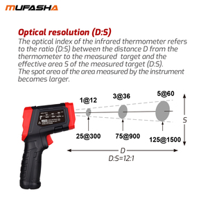 MUPASHA-32 ~ 400 Celsius laser industrial alarme termômetro digital de alta temperatura sem contato Gun termômetro infravermelho - Product Image 3