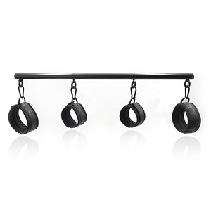 Huawen Men and Women Adult Sex Toys Black Detachable Leather Sponge Handcuffs <strong>Spreader</strong> <strong>Bar</strong> <strong>BDSM</strong> HW-WM200781 - Product Image 1