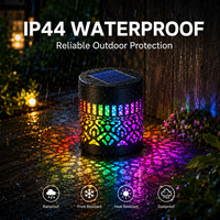 Lampes solaires décoratives d'extérieur à LED, petites, étanches, blanc chaud, motif ajouré, pour clôture de jardin