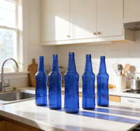 Bouteilles en verre de luxe LANDY de 500 ml à base épaisse, sérigraphiées avec logo personnalisé, pour spiritueux, vodka, tequila, avec bouchon couronne - Vente en gros