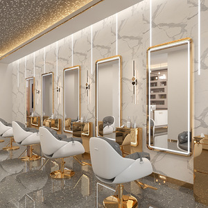 Espejo de Barbería con Luz LED, Espejo de Pared para Salón de Belleza, Estilo Europeo Simple, Espejo para Corte de Cabello - Product Image 3