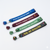 Bracelets de fête personnalisés en tissu imprimé par sublimation pour billet d'entrée d'événement