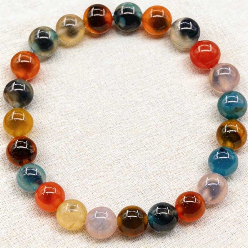 Pulsera de cuentas de ágata con núcleo de azúcar de colores mixtos