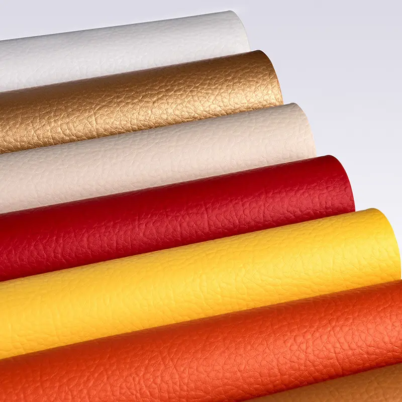 Artificial Faux Leather Waterproof Wear Resistance Large Lychee PU Leather Fabric For Soft Bag Sofa