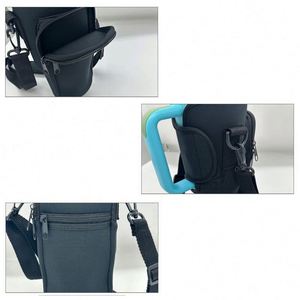 Bouteille d'eau isotherme en néoprène de 40 oz avec pochette zippée, poche avant et sangle – Cadeau original - Product Image 5