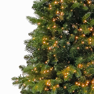 Árbol de Navidad Artificial Mixto de PE y PVC con Base de Madera y Luces LED Preinstaladas para Decoración Navideña en Interiores del Hogar - Product Image 4