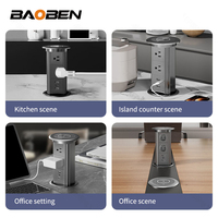 BAOBEN Multiprise électrique invisible sans fil, étanche, rechargeable par USB, intégrée au comptoir d'îlot de cuisine