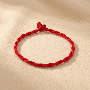 Hand Woven Red <b>String</b> Bracelet With <b>Gold</b> Animal Charm Unisex DIY Jewelry Accessory For Couple Or Best Friend Gift - Product Image 2