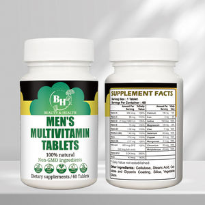 מולטי ויטמין אורגני פרימיום לגברים עם ג'ינסנג להגברת אנרגיה להתאוששות ספורטיבית, 60 כמוסות, סיטונאי בכמויות גדולות למבוגרים - Product Image 2