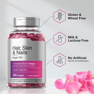 Cápsulas blandas de vitaminas para cabello, piel y uñas ODM/OEM con biotina y colágeno con infusión de aceite de argán y suplemento de aceite de coco - Product Image 5