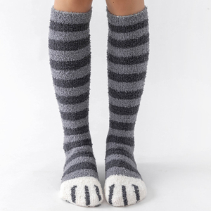 Hiver Coral Fleece Cat Paw Women Slipper Socks Snow Thick Thermal Socks Microfiber Cute Cartoon Unisex Floor Sleeping Stockings - Product Image 1