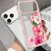 Coque de téléphone transparente en Fusang avec cadre rose, accessoires mobiles, coque arrière pour iPhone 15 14 13 12 11 17 18 Pro Max