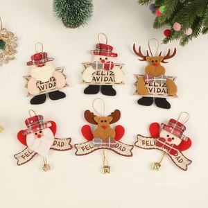 Décorations de Noël en tissu faites à la main, pendentifs pour arbre de Noël, 6 couleurs, ornements suspendus pour accessoires de maison de vacances, directement de l'usine - Product Image 1