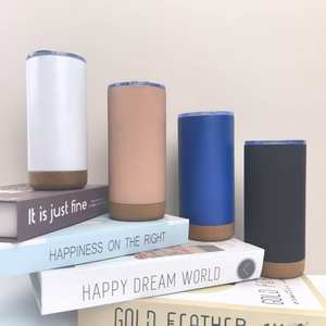 Gobelet de voiture à fond en liège de 16 oz, thermos en acier inoxydable 304, affichage de la température, gobelet à café portable à double paroi pour les fêtes et l'extérieur - Product Image 3