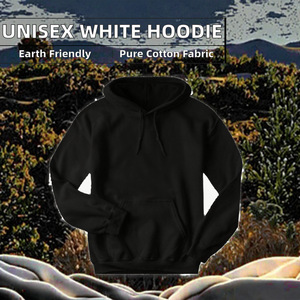 Sudadera con Capucha Unisex Negra, Estilo Vintage, Tejido de Punto ODM, Corte Regular, 100% Algodón, Forro Polar, Capucha con Cordón Ajustable, Bolsillo Tipo Canguro - Product Image 2