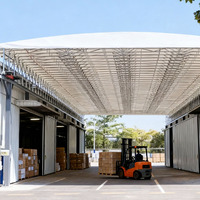 Tente d'entrepôt moderne, étanche, électrique, rétractable, à pousser et tirer, taille personnalisée, avec structure en acier galvanisé, pour terrain de football et de basketball, totale
