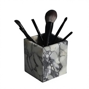 Porte-pinceaux de maquillage en marbre à bas prix pour une décoration élégante de la table de toilette et une organisation des cosmétiques - Product Image 1