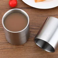 Cangkir Air Tebal Lapis Ganda Baja Tahan Karat Portabel untuk Kopi, Bir, Jus, Teh, Minuman, Perjalanan, Kantor