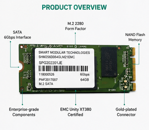 118000526 Dell EMC 64GB M.2 SATA SSD untuk Unity XT380 System Cache Drive - Product Image 1