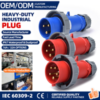 Prise industrielle mâle étanche IP67 3x16A 3x32A 4x16A 4x32A 5x16A 5x32A pour connexion électrique