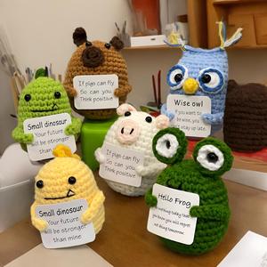 Peluche de hilo de dibujos animados tejido a mano, <span class=keywords><strong>serie</strong></span> de búhos azules abrazables, lindo, positivo e inspirador, de animales y naturaleza, Zhejiang Y512775, el más vendido - Product Image 3