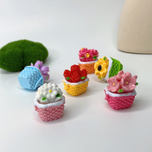 Miniature Flower Baskets Epoxy Resin DIY Jewelry Set Tabletop Decor Irregular Shape Handmade Craft Kit - Product Image 2