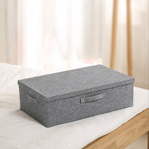 Under Bed Storage <b>Box</b> 30L 40L Gray Fabric Rectangular With Lid For Bedroom Organizing - Product Image 4