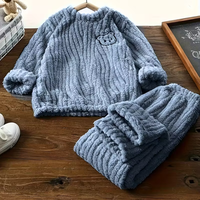 Ensemble de pyjama d'hiver confortable, respirant et à séchage rapide pour hommes, vêtements de nuit à manches longues en deux pièces, vêtements de détente, vente en gros ODM, vêtements pour hommes