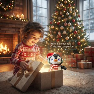 Boneka Penguin AI Pintar Interaktif, Mainan Boneka Berbicara, Teman Emosional, Mainan Anak, Kain Lembut, Mata LED Kristal, Suara, Natal - Product Image 4