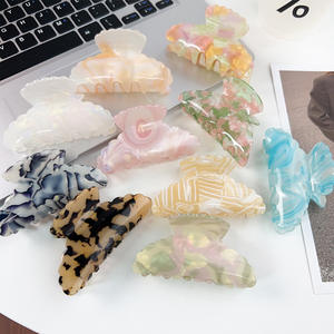 กิ๊บหนีบผมอะคริลิคสีลูกกวาดขนาดใหญ่ กิ๊บหนีบผมสำหรับอาบน้ำ - Product Image 1