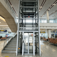 Ascenseur domestique moderne à 3 niveaux facile à installer, en acier inoxydable, à traction, pour deux personnes, cabine de luxe pour grenier