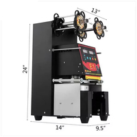 Machine de scellage de gobelets entièrement automatique XEOLEO pour gobelets de bubble tea de 90/95/98 mm, scelleuse de gobelets PP/PET/papier