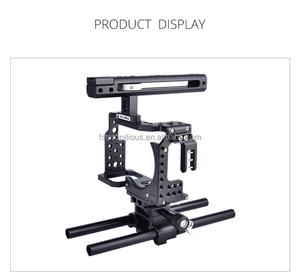 Kit de jaula para cámara en existencia, plataforma de vídeo de aleación de aluminio con mango superior, empuñadura lateral de madera, reemplazo para <span class=keywords><strong>Sony</strong></span> <span class=keywords><strong>A7R</strong></span> <span class=keywords><strong>III</strong></span>/ A7 II/ A7III - Product Image 5