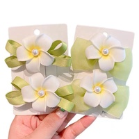 MIO Grande pince à cheveux artificielle en plumeria, nœud papillon, perles, accessoires pour cheveux, différents styles avec long pompon pour enfants et filles