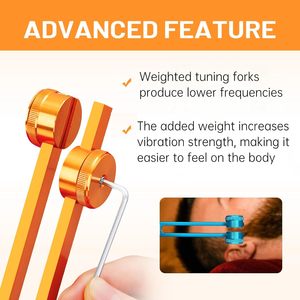 Conjunto de Diapasões de 8 Chakras com Ativador para Reparação de DNA, Meditação, Reiki, Terapia Sonora, em Liga de Alumínio Ponderada, HARP Yoga Espiritual OEM - Product Image 6