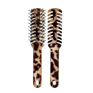 Custom logo fish bone design shape hair dyeing small tooth comb barber salon hair dyeing tool detangling hair brush