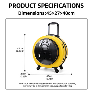 Sac de transport multifonctionnel et tendance pour animaux de compagnie, respirant, avec fermeture éclair, sac à dos portable pour <span class=keywords><strong>chiens</strong></span> et chats <span class=keywords><strong>en</strong></span> plastique - Product Image 4
