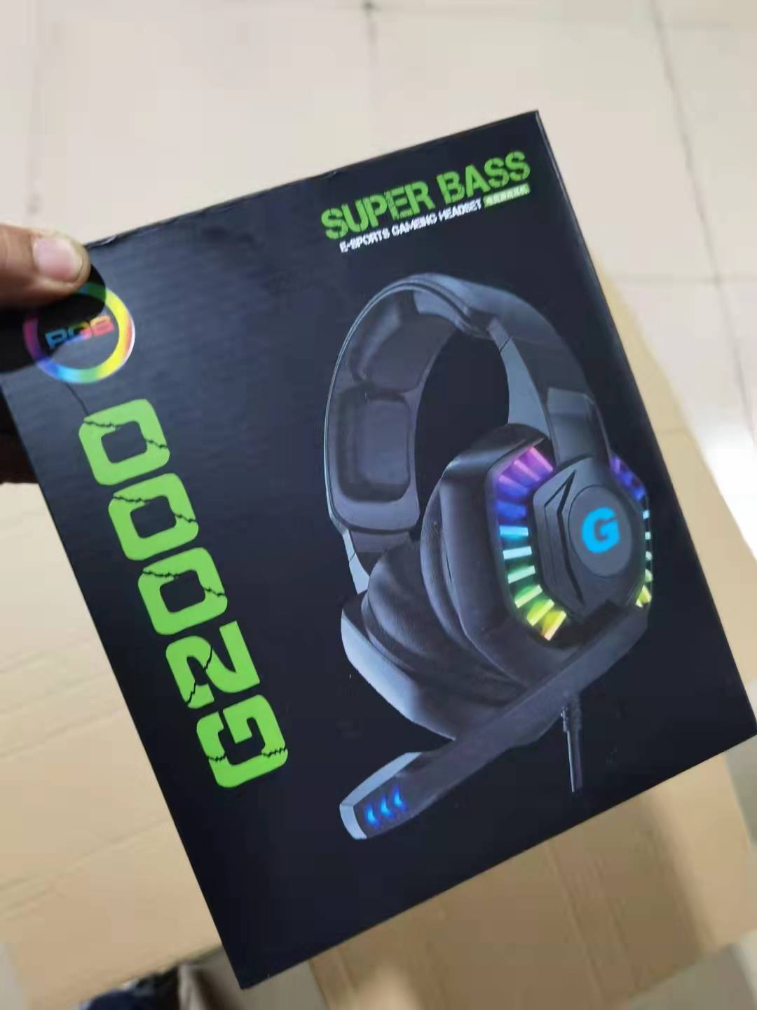 hot selling G2000 led light headphone game headphset real stereo sound no delay for game playing with mic