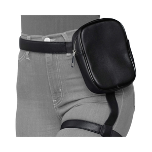 Sacs <span class=keywords><strong>de</strong></span> <span class=keywords><strong>jambe</strong></span> et <span class=keywords><strong>de</strong></span> taille tendance pour femmes, en <span class=keywords><strong>cuir</strong></span> PU imperméable, style <span class=keywords><strong>moto</strong></span>, avec fermeture éclair - Product Image 2
