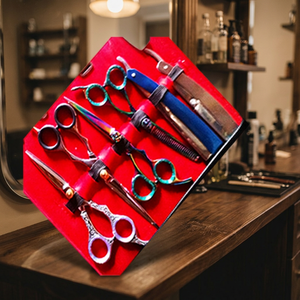 Ciseaux de coiffeur ASAP pour droitiers, manche long, technologie EMS, lames dentelées affûtées avec précision, acier inoxydable, fabrication industrielle - Product Image 2