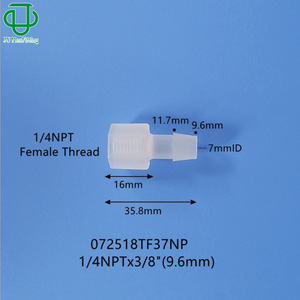 ข้อต่อท่อตรงแบบเกลียวใน JU Plastic ขนาด 1/4NPT สำหรับท่อน้ำ แก๊ส และของเหลว - Product Image 3