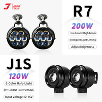 Feux auxiliaires avant pour moto R7+J1S, LED super lumineux, haute qualité, faisceau haut/bas, lumière jaune et blanche, projecteur IPX8