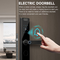 Cerradura Inteligente para Puerta de Vidrio UIELOCK D1-8, Reconocimiento Facial, Huella Dactilar, Contraseña, Tarjeta, Clave, Contraseña Temporal, Control por Aplicación a través de Wi-Fi